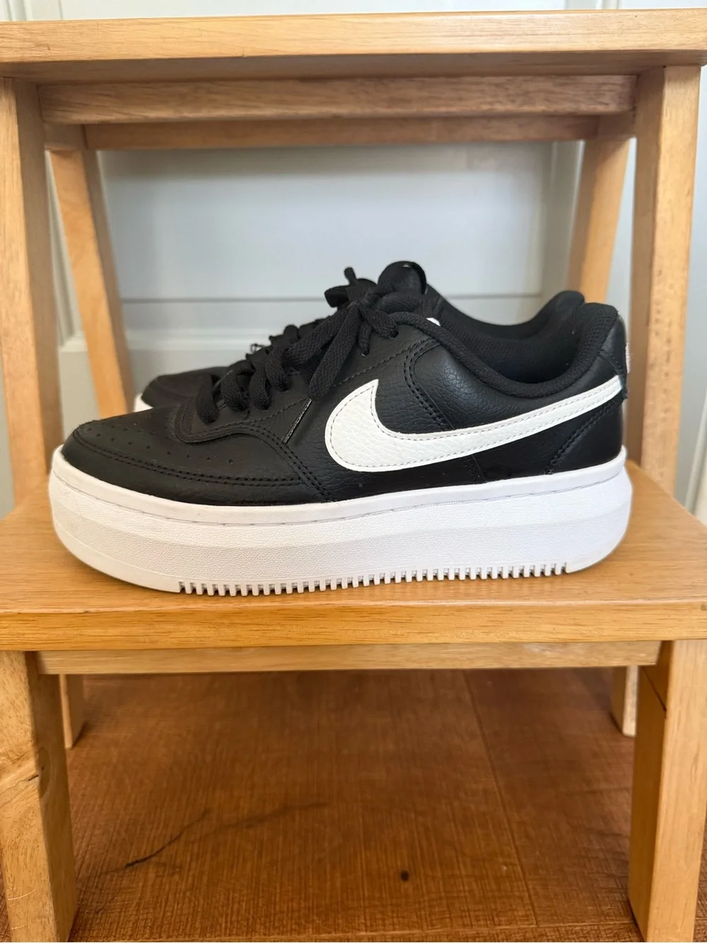 Nike Court Vision Alta Black and White Platform Sneakers